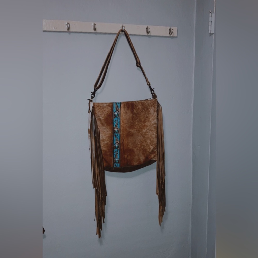 Western cowhide & leather purse